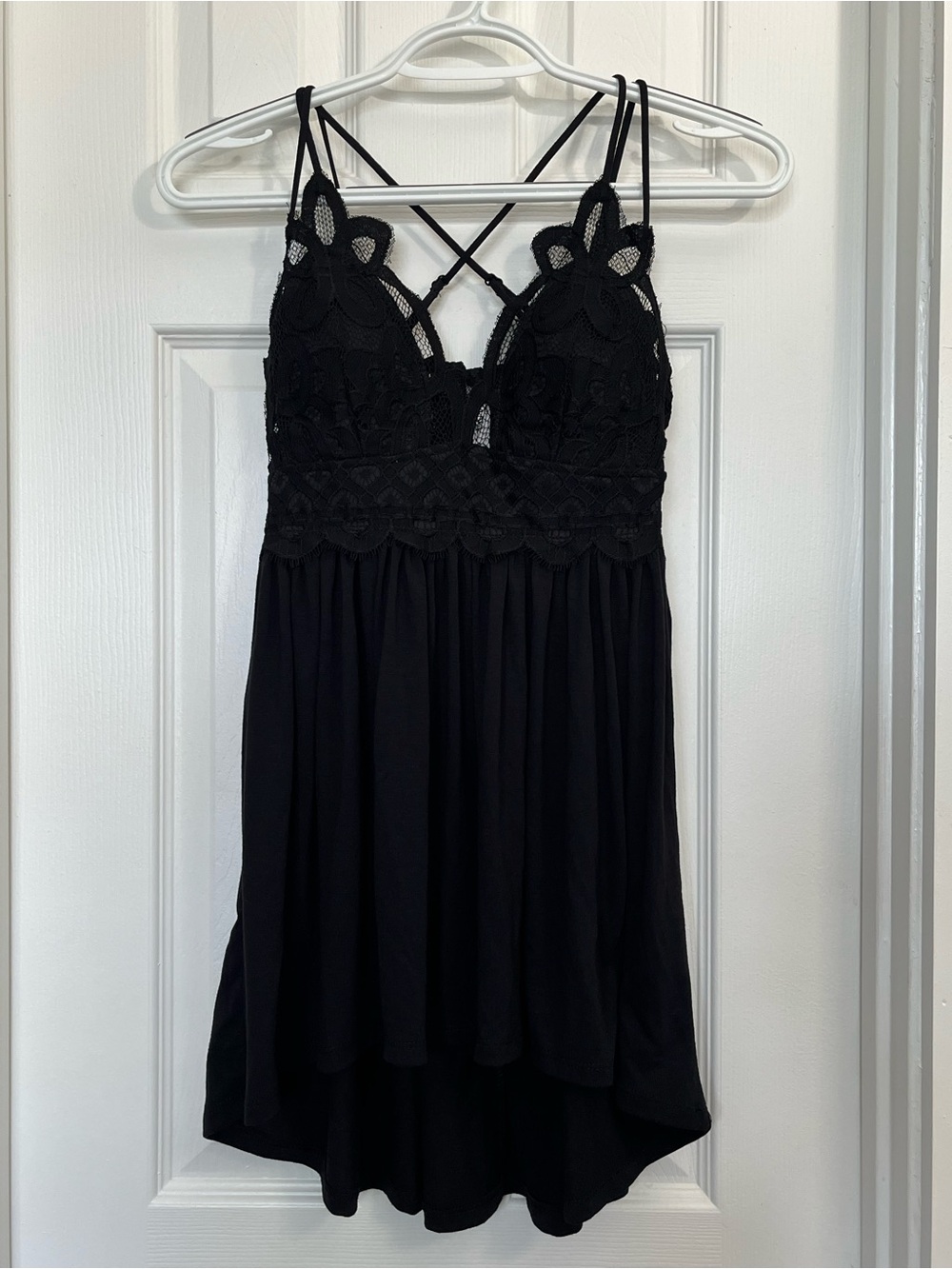 Zenana Black Lace Tank Dress Romantic Small